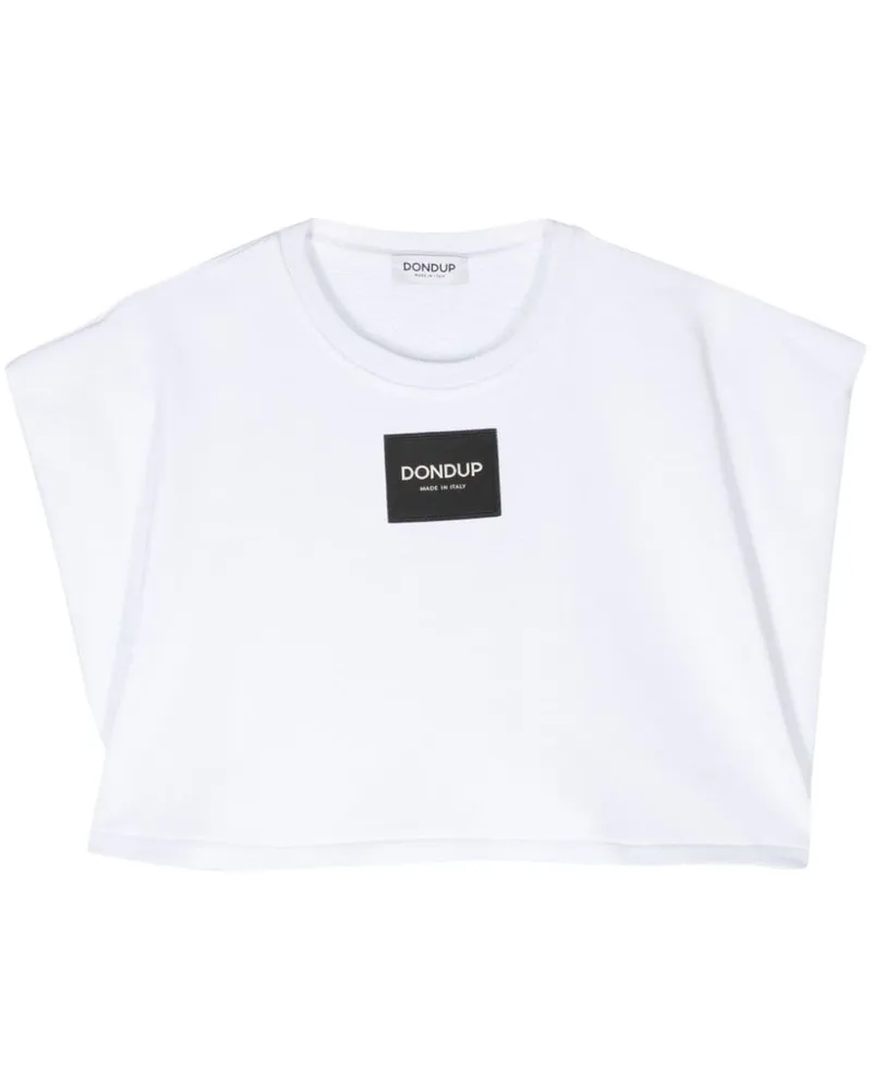 Dondup Cropped-Top mit Logo-Patch - Weiß Weiß