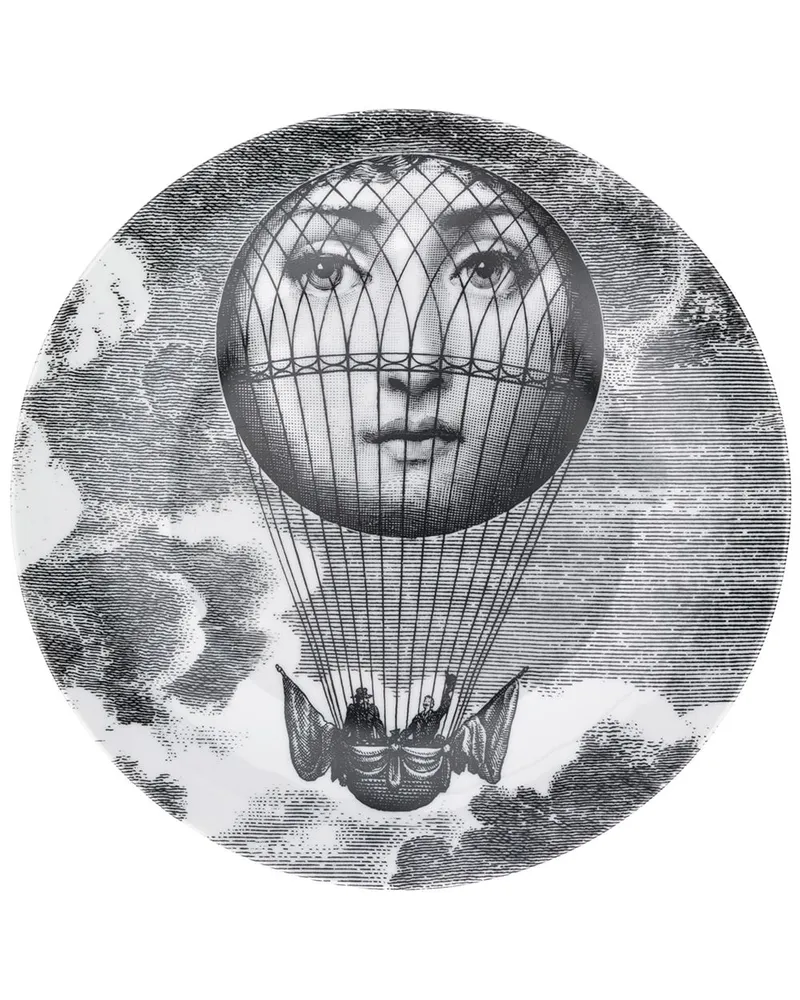 Fornasetti Wandteller mit Lina-Cavalieri-Print - Schwarz Schwarz
