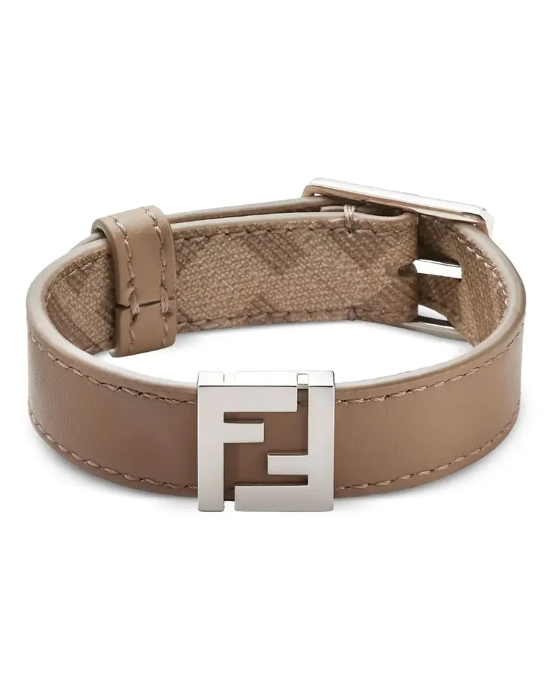 Fendi Lederarmband mit Logo - Braun Braun