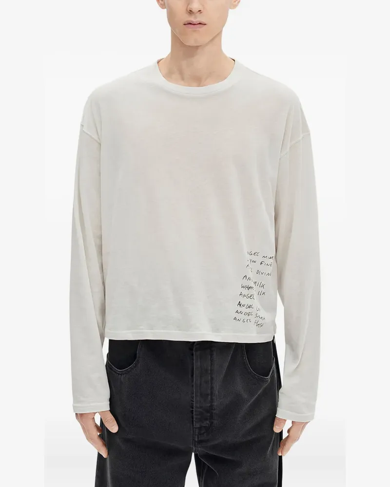 Ann Demeulemeester Langarmshirt mit Bike-Print - Nude Nude