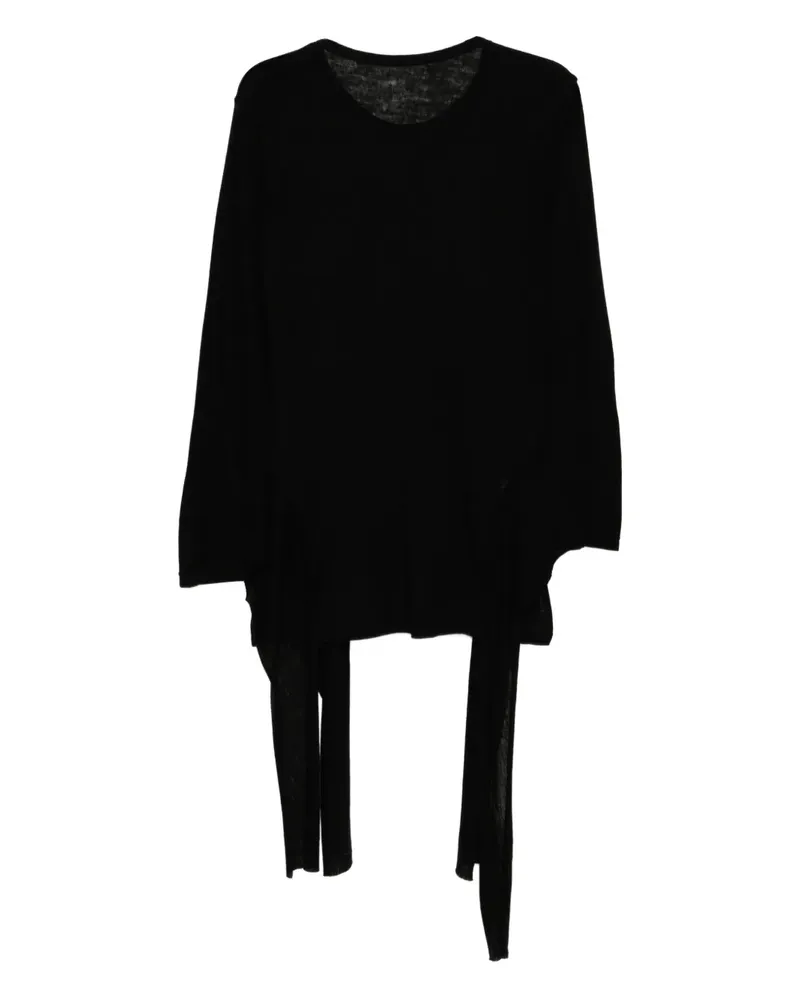 Yohji Yamamoto Asymmetrisches Oberteil - Schwarz Schwarz