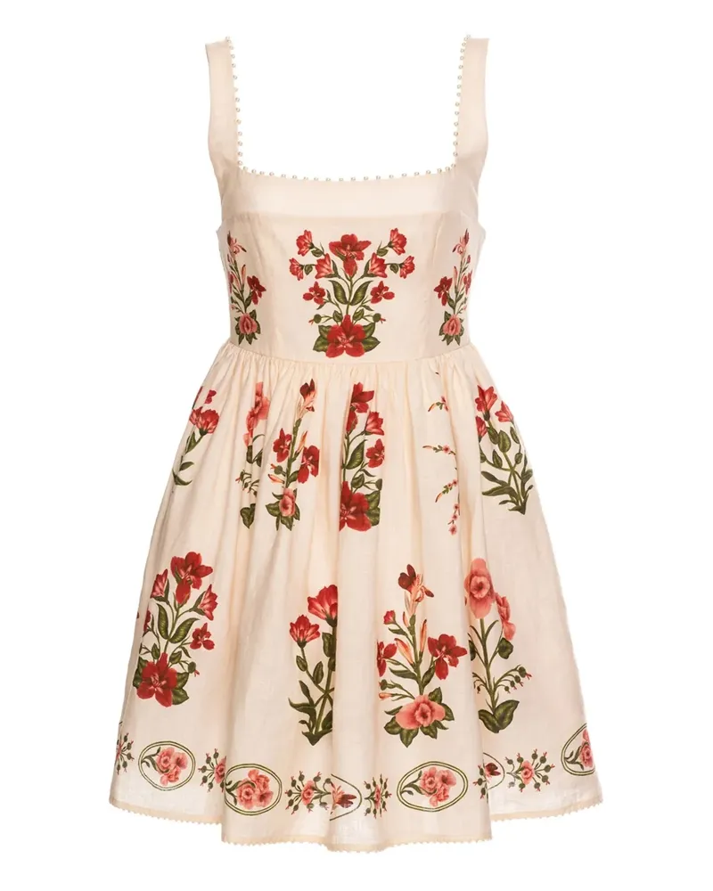 AGUA BENDITA Minikleid mit Blumen-Print - Weiß Weiß