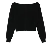 Cardigan mit U-Ausschnitt - Schwarz