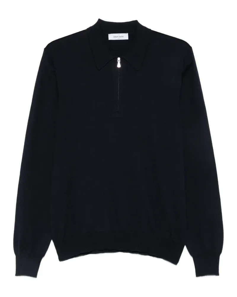 Gran Sasso Pullover mit kurzem Reißverschluss - Blau Blau