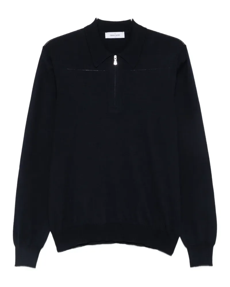 Gran Sasso Pullover mit kurzem Reißverschluss - Blau Blau