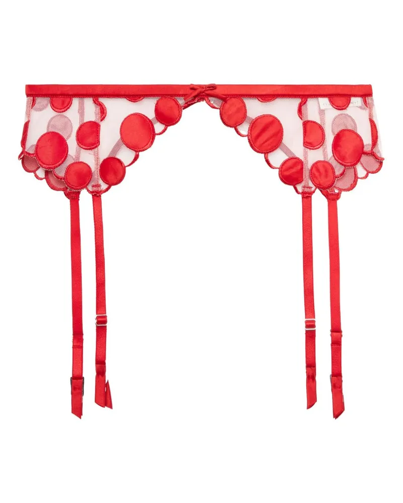 Fleur Du Mal Strumpfhalter mit Polka Dots - Rot Rot
