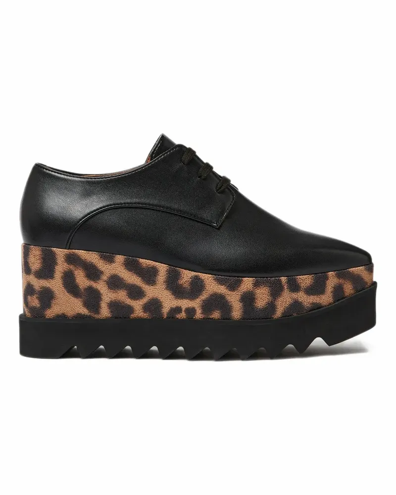 Stella McCartney Elyse Plateau mit Leopardenprint - Schwarz Schwarz