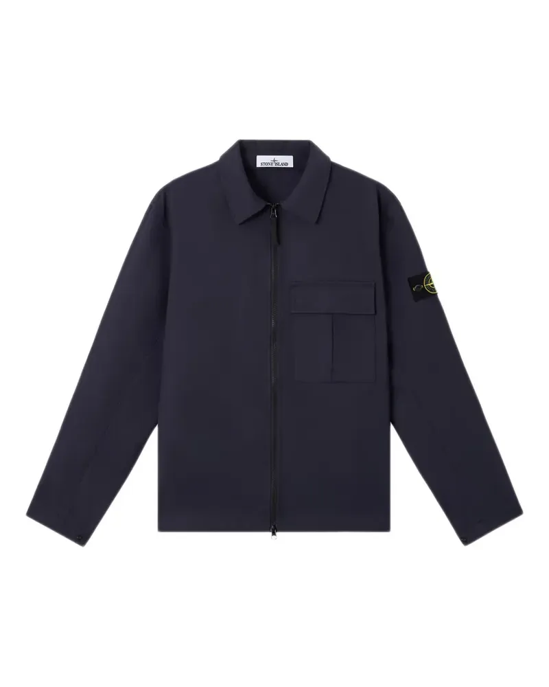 Stone Island Jacke mit Kompass-Patch - Blau Blau
