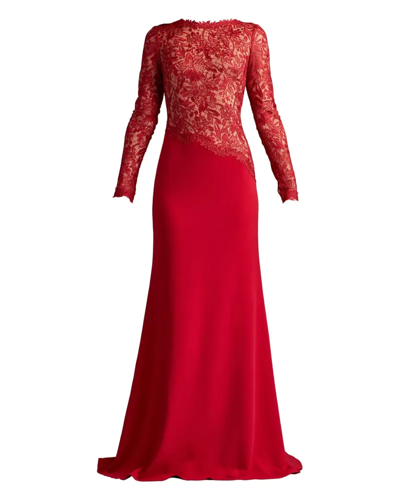 Tadashi Shoji Kleid mit Spitzeneinsatz - Rot Rot