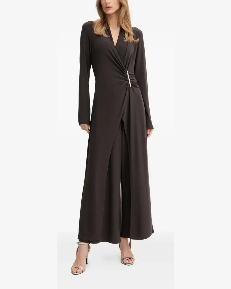 Joseph Ribkoff V-neck hardware jumpsuit - Braun Braun