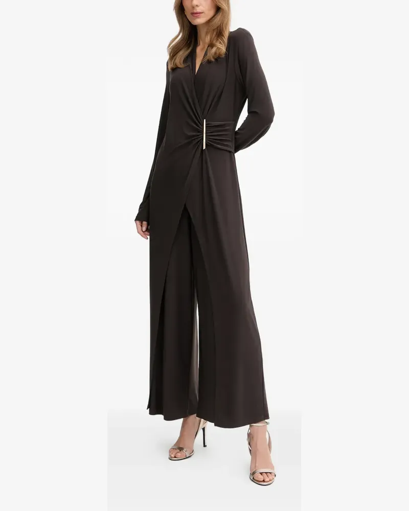 Joseph Ribkoff V-neck hardware jumpsuit - Braun Braun