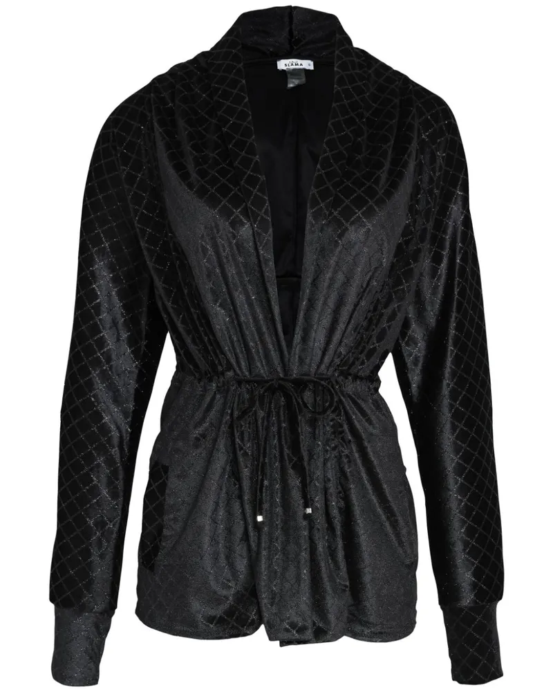 Amir Slama Jacke aus Samt mit Lurex-Detail - Schwarz Schwarz