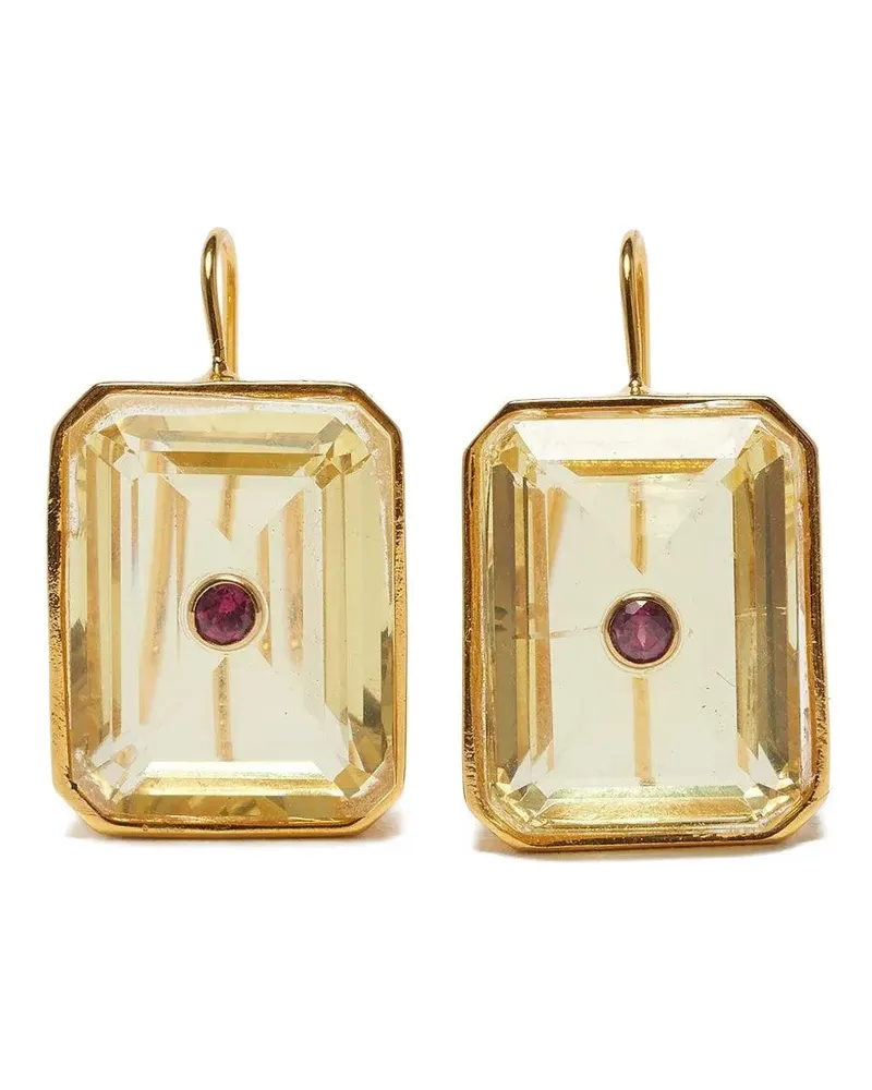 Lizzie Fortunato Tile Ohrringe mit Zitrin - Gold Gold