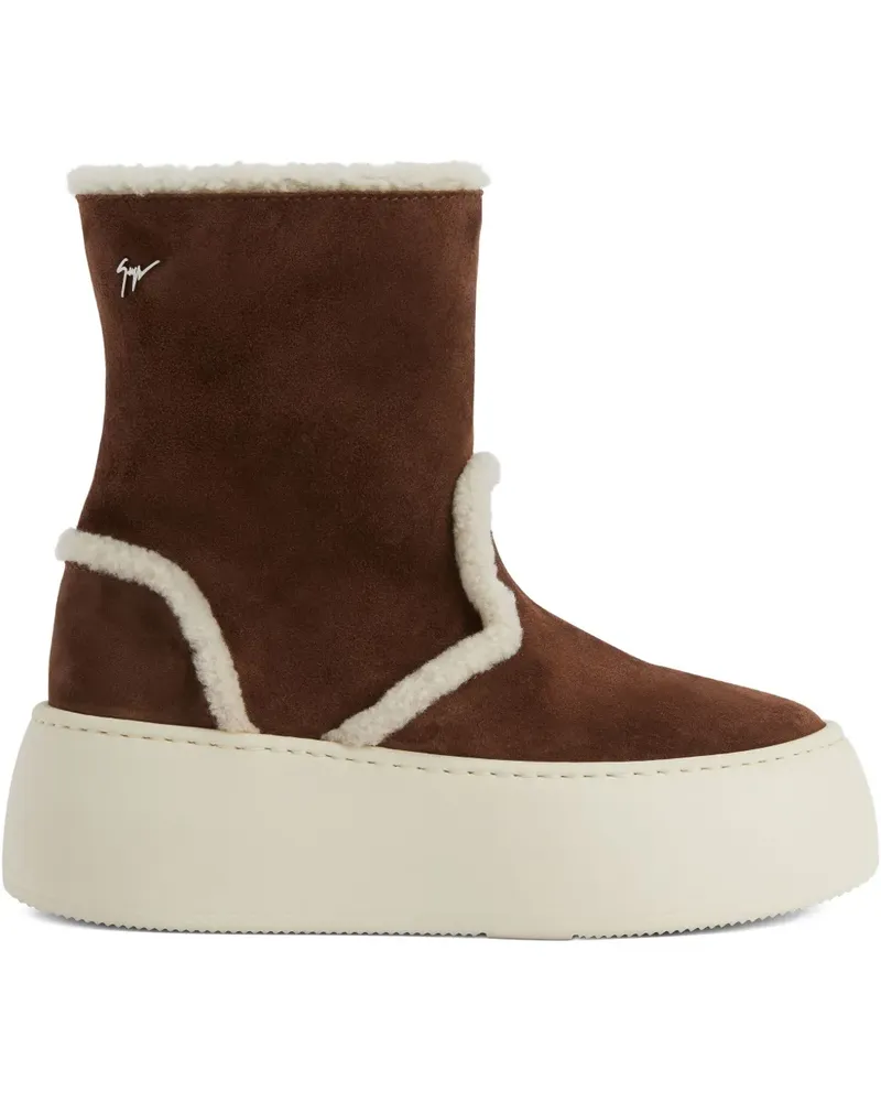 Giuseppe Zanotti Gz League Plateau-Stiefel mit Shearling - Braun Braun