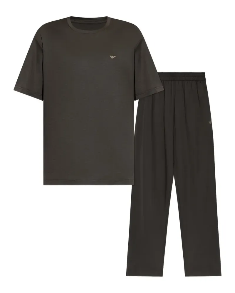 Emporio Armani Pyjama mit Logo-Stickerei - Grau Grau