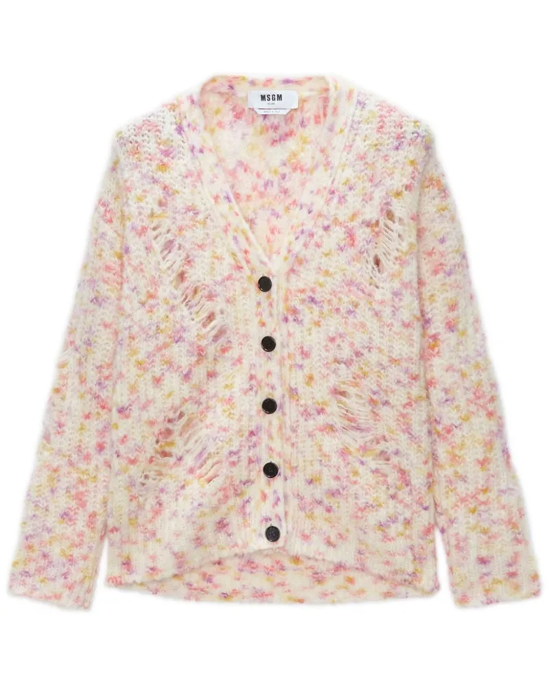 MSGM Cardigan im Distressed-Look - Rosa Rosa