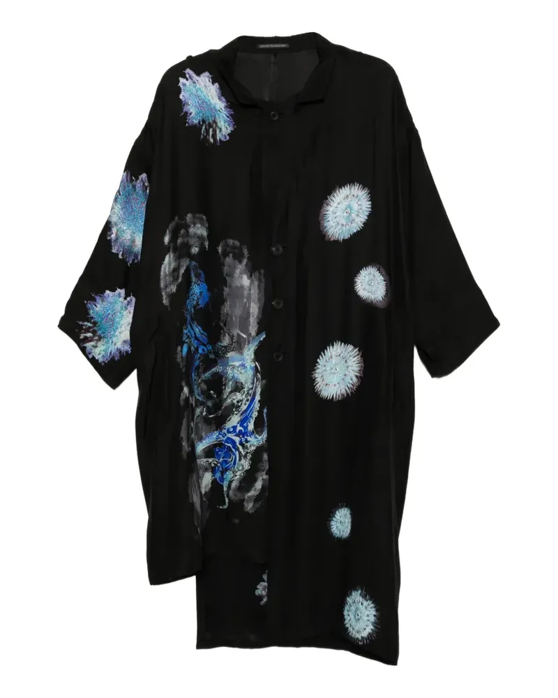 Yohji Yamamoto sea-creature printed jacket - Schwarz Schwarz