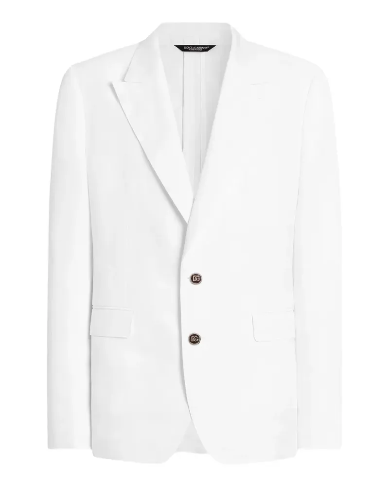 Dolce & Gabbana Leichte, einreihige Sicilia Leinenjacke - Weiß Weiß