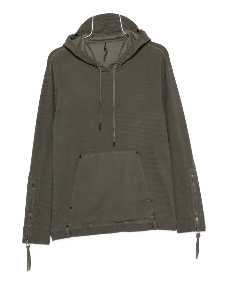 Masnada waffle-knit zip-cuff hoodie - Grün Grün