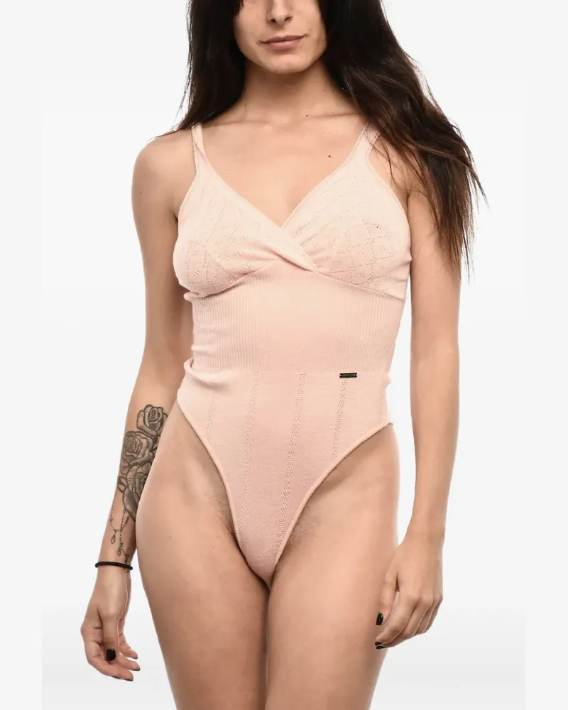 Dsquared2 pointelle-knit sleeveless bodysuit - Rosa Rosa