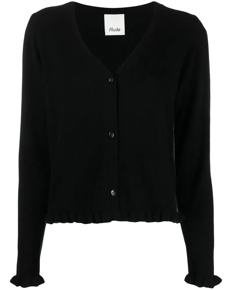 ALLUDE Cardigan mit Rüschen - Schwarz Schwarz