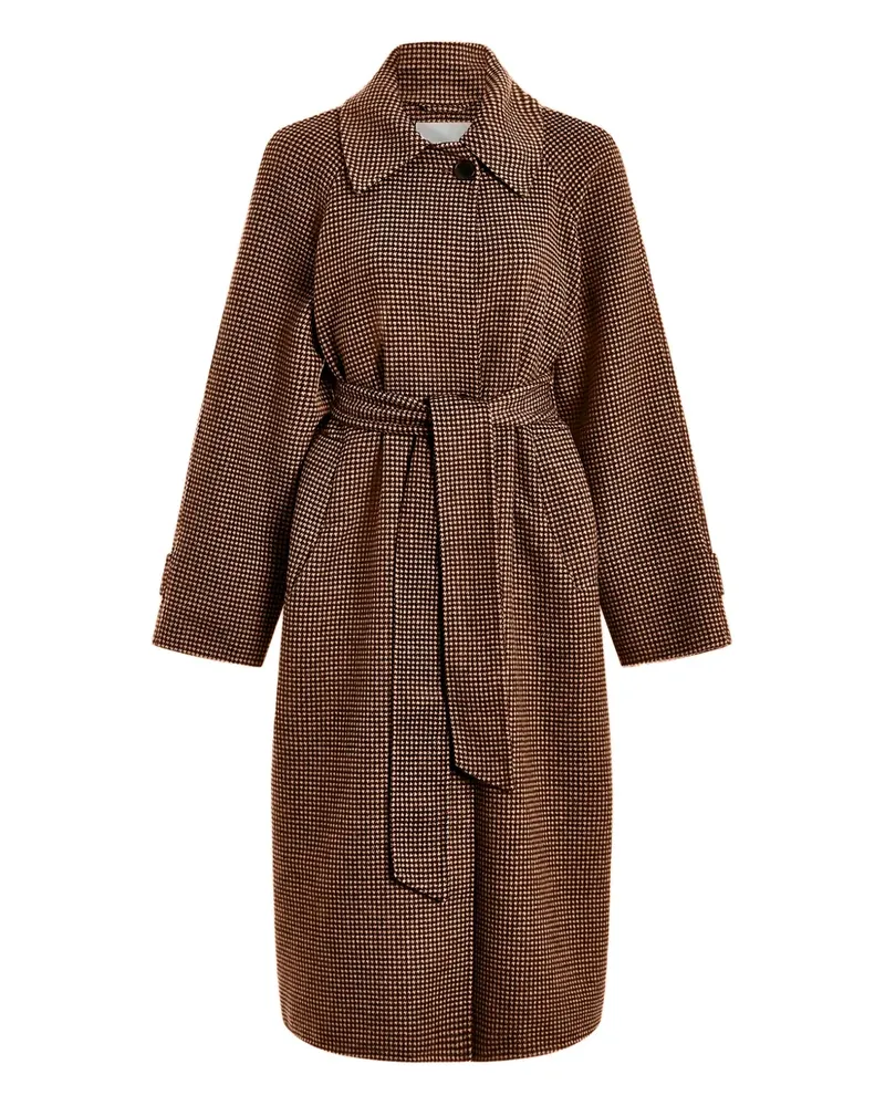 Varley belted puppytooth coat - Braun Braun