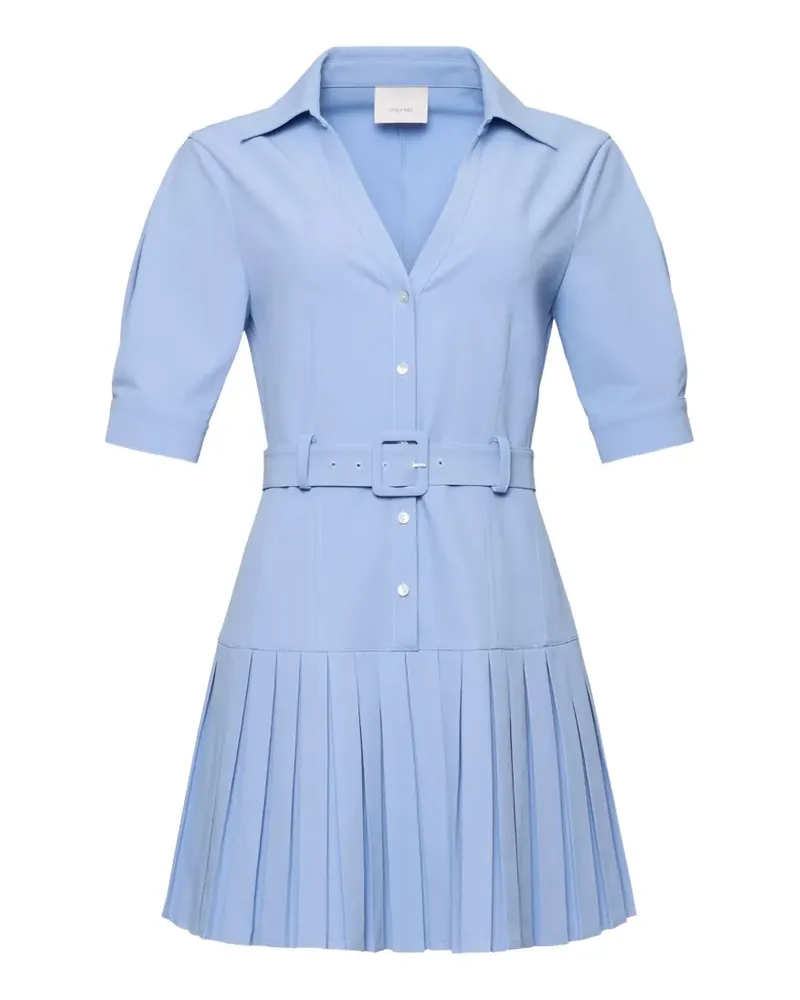 Cinq à Sept Moriah pleated belted mini dress - Blau Blau