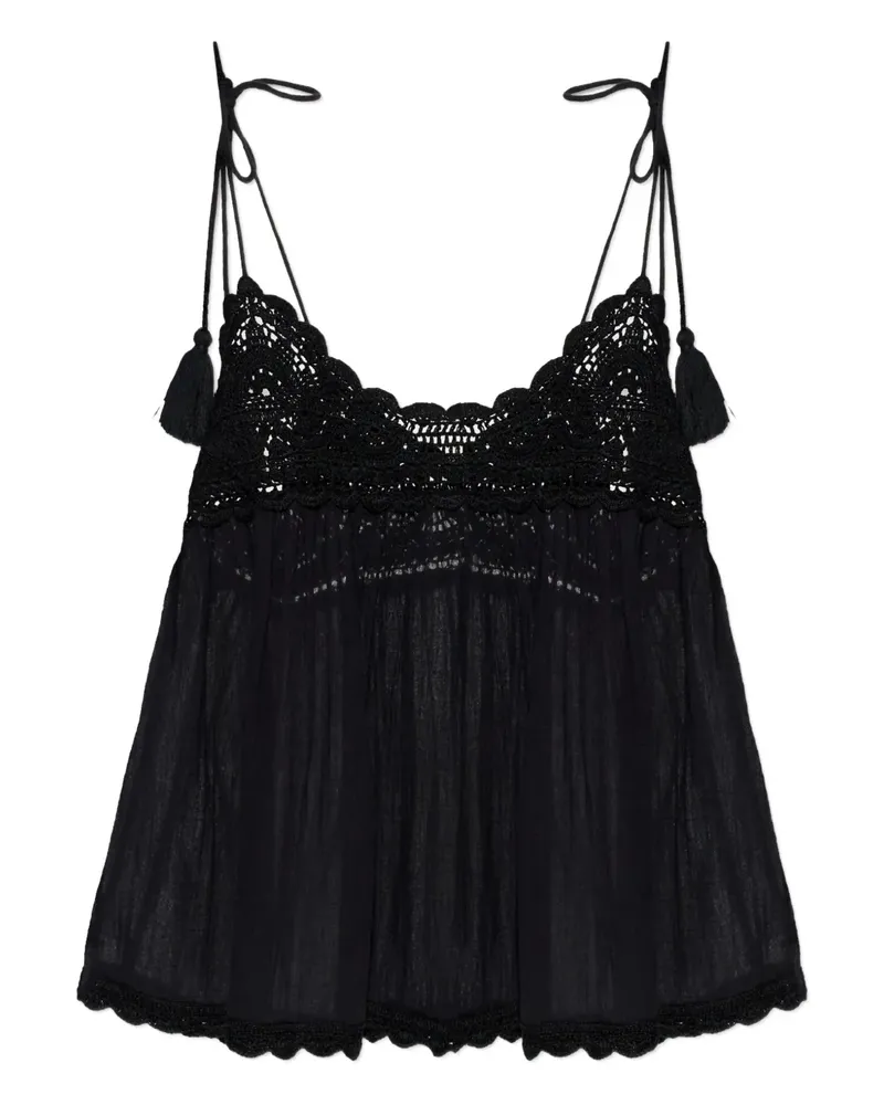 Ulla Johnson crochet tassel top - Schwarz Schwarz