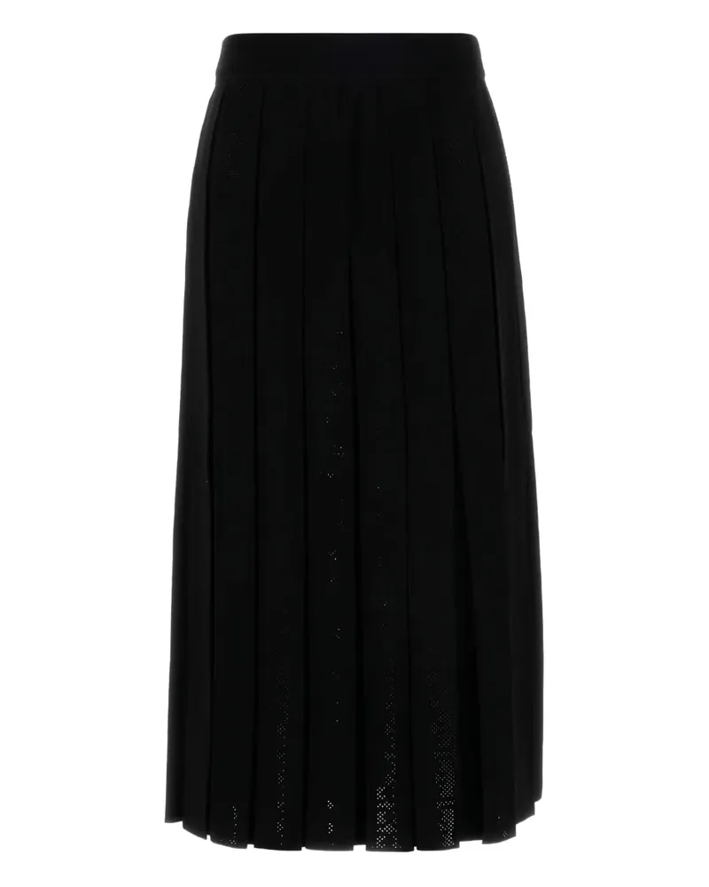Tory Burch Midirock mit Falten - Schwarz Schwarz