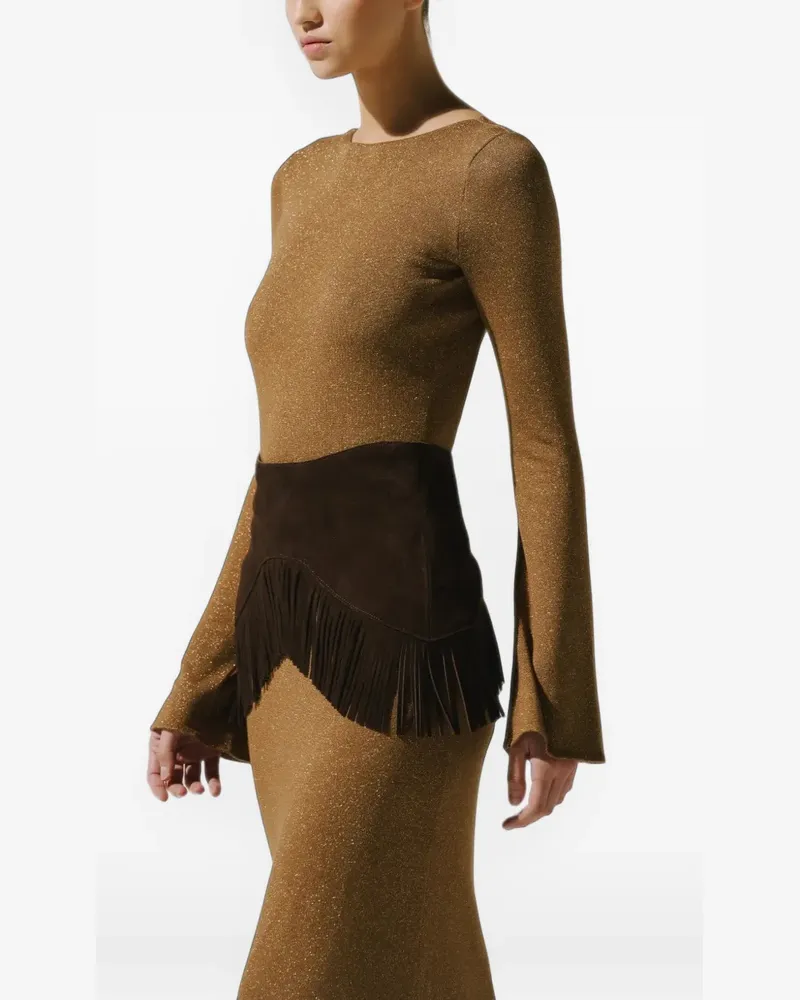 Baobab Collection Austin fringe-detail belt - Braun Braun