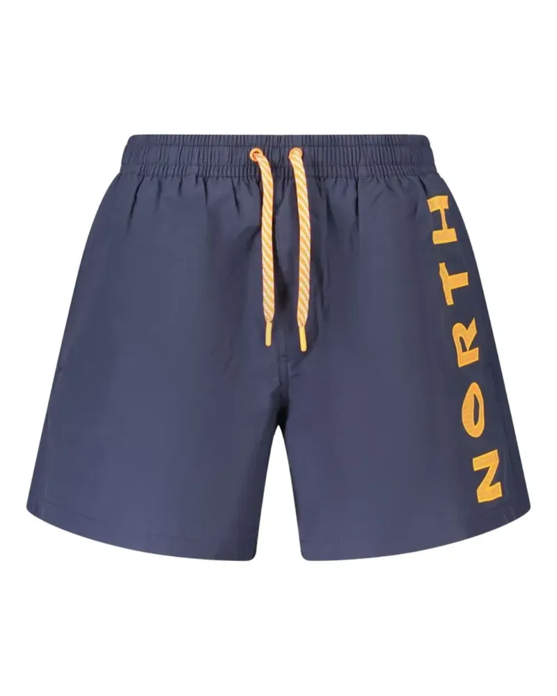North Sails logo-print drawstring swim shorts - Blau Blau