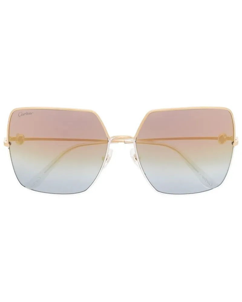 Cartier Oversized-Sonnenbrille mit Farbverlauf - Gold Gold