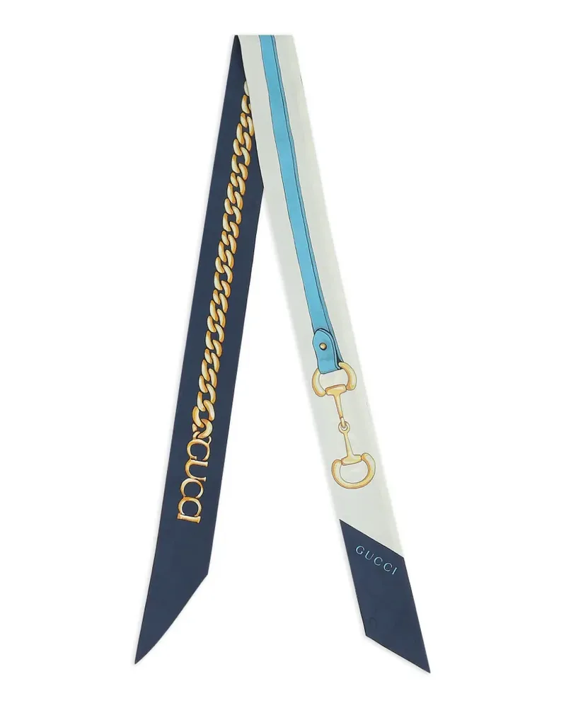 Gucci Schal mit Ketten-Print - Blau Blau