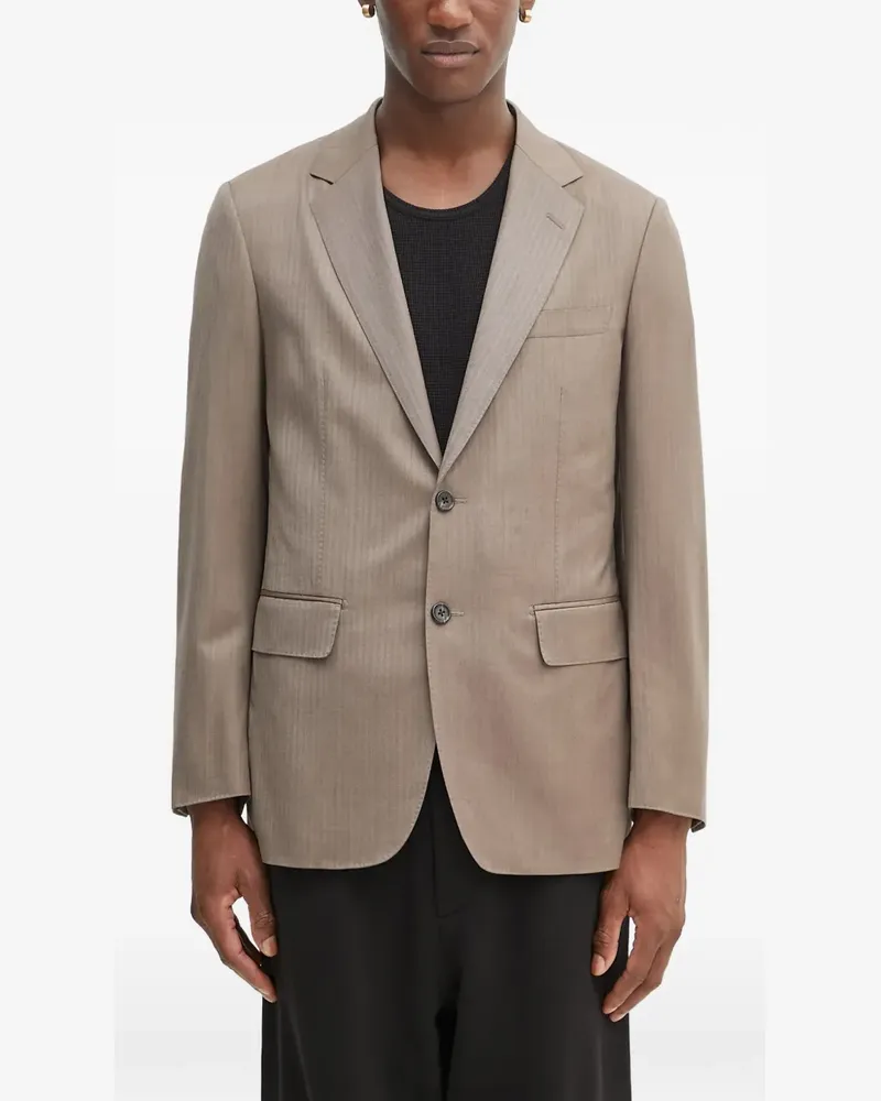 Wacko Maria herringbone buttoned blazer - Nude Nude