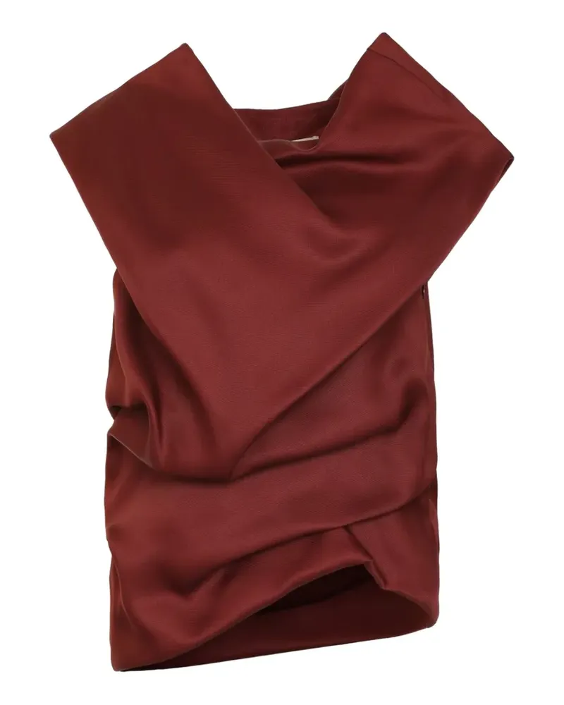 KHAITE draped silk blouse - Rot Rot