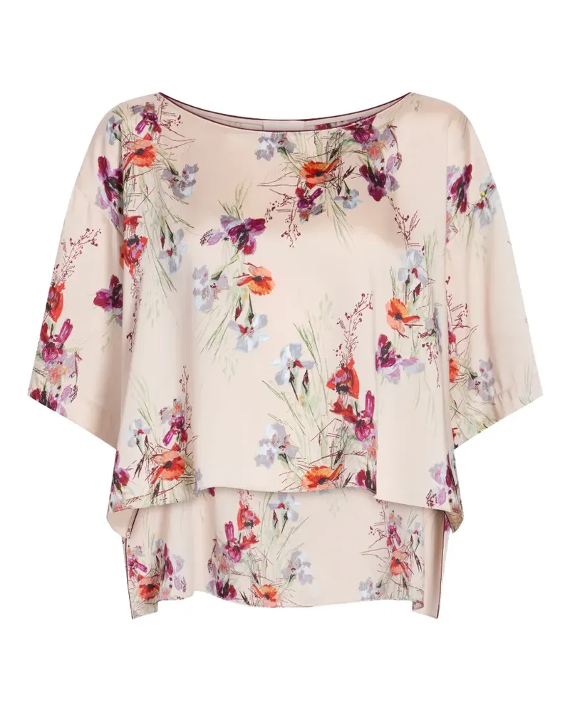 Cinq à Sept Bluse im Layering-Look mit Blumen - Nude Nude