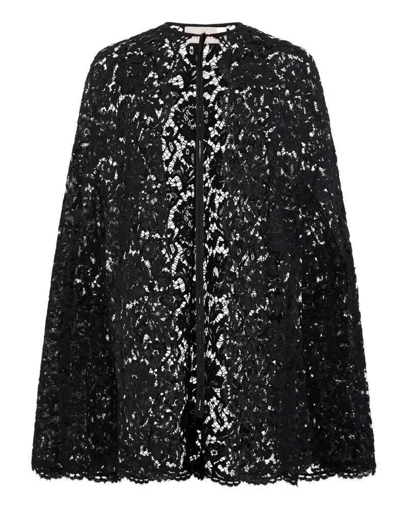Valentino Garavani lace-design cape - Schwarz Schwarz