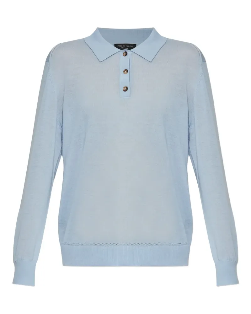 Rag & Bone buttoned polo top - Blau Blau