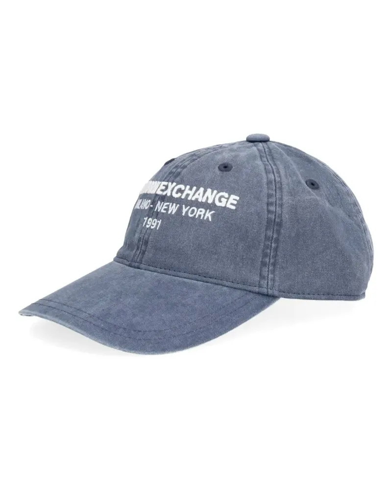 Armani Exchange Baseballkappe mit Logo-Stickerei - Blau Blau