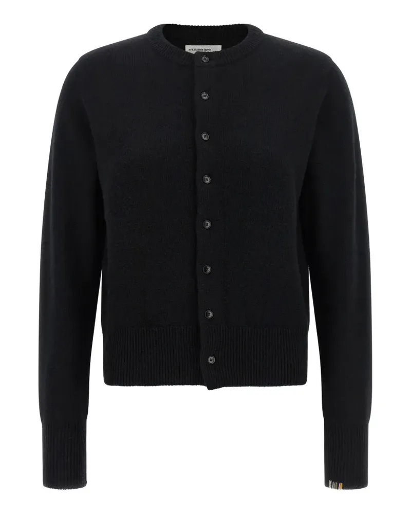 extreme cashmere n°435 Little Lamb Cardigan mit geripptem Besatz - Schwarz Schwarz