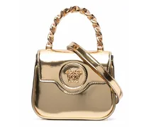 La Medusa patent-leather mini bag - Gold