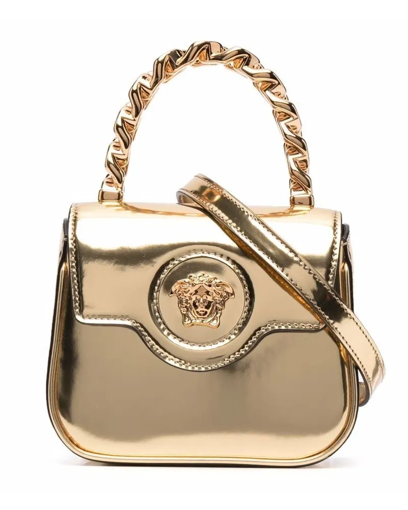 Versace La Medusa patent-leather mini bag - Gold Gold