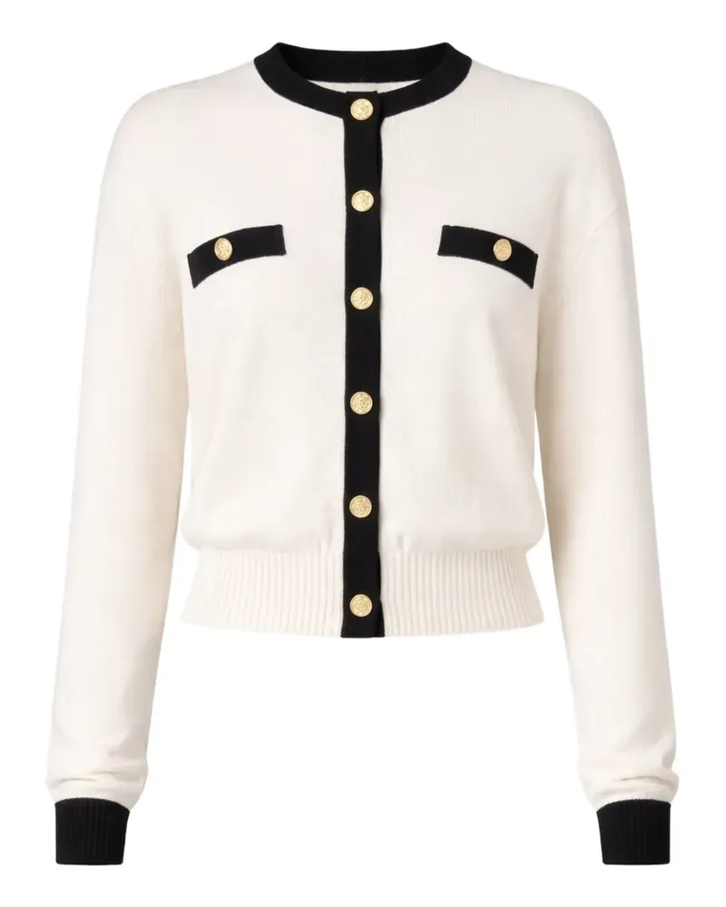 Ronny Kobo Gemma Cardigan mit Kontrastdetails - Weiß Weiß