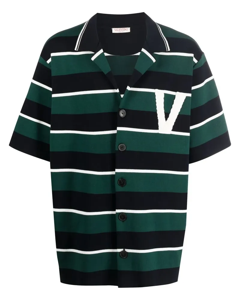 Valentino Garavani Gestreiftes Sweatshirt mit Knopfverschluss - Blau Blau