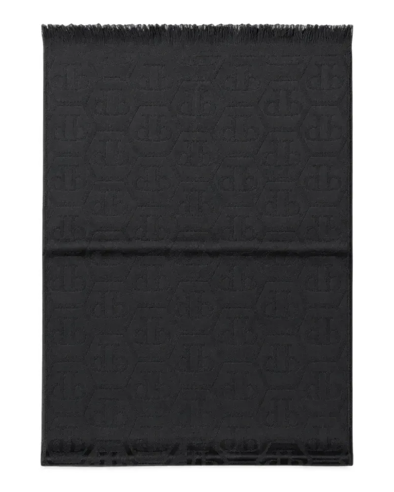 Philipp Plein Schal mit Jacquard-Logo - Schwarz Schwarz