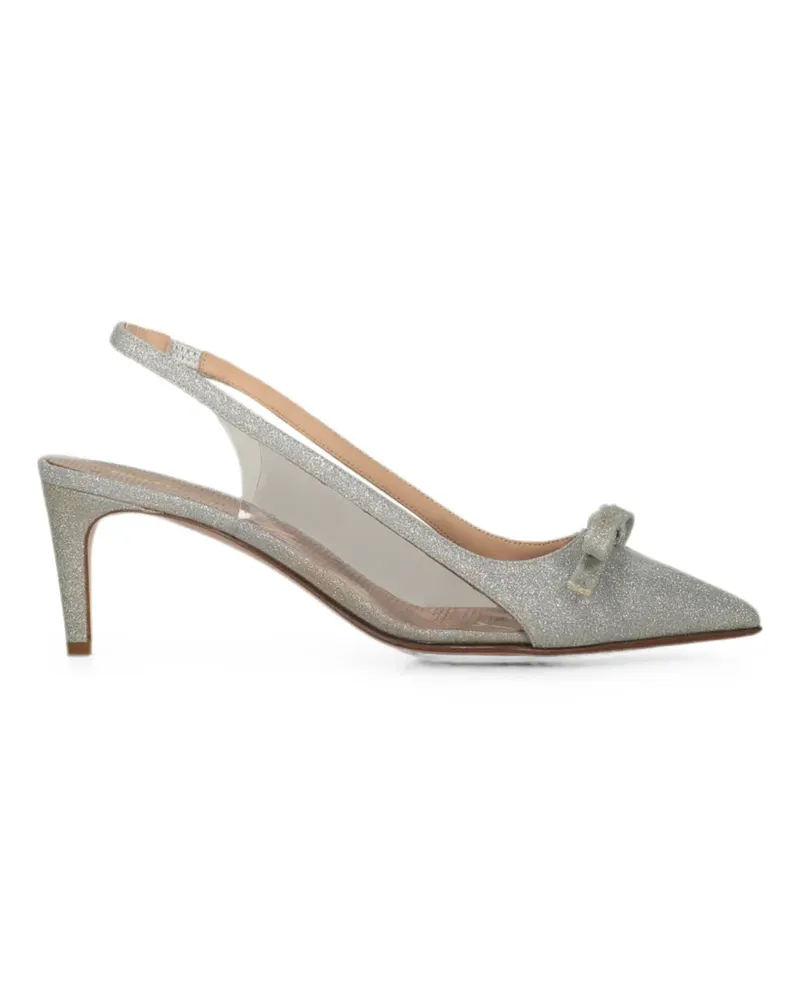 RED Valentino bow-detail slingback pumps - Silber Silber