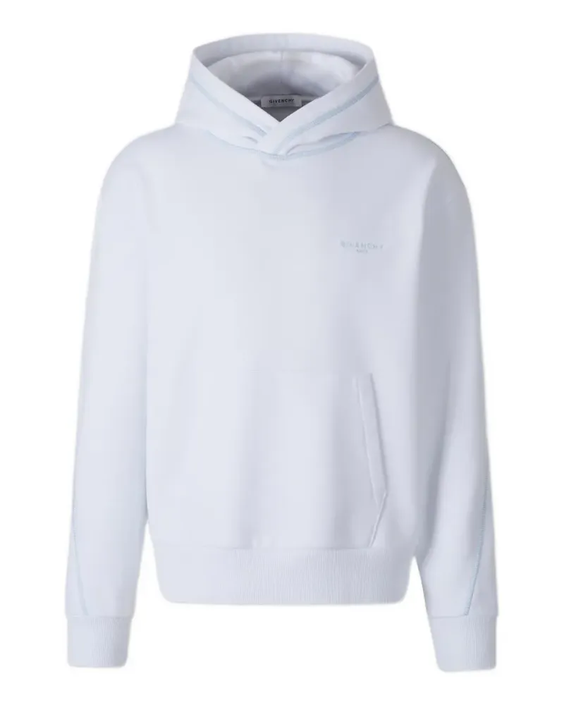 Givenchy logo-print contrast-stitch hoodie - Weiß Weiß