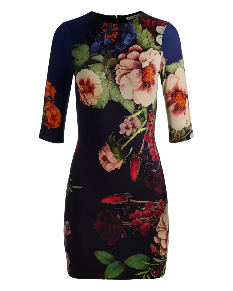 Alice + Olivia Delora Minikleid mit Blumen-Print - Schwarz Schwarz