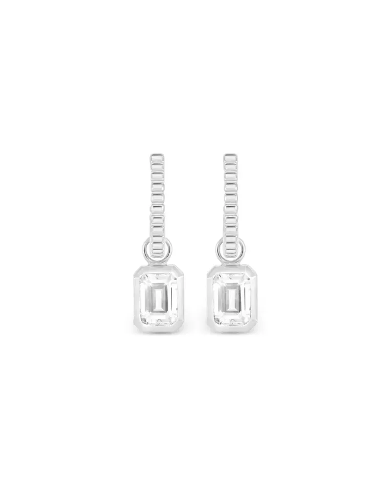 Dower & Hall Hängeohrringe mit eckigem Schnitt - Silber Silber