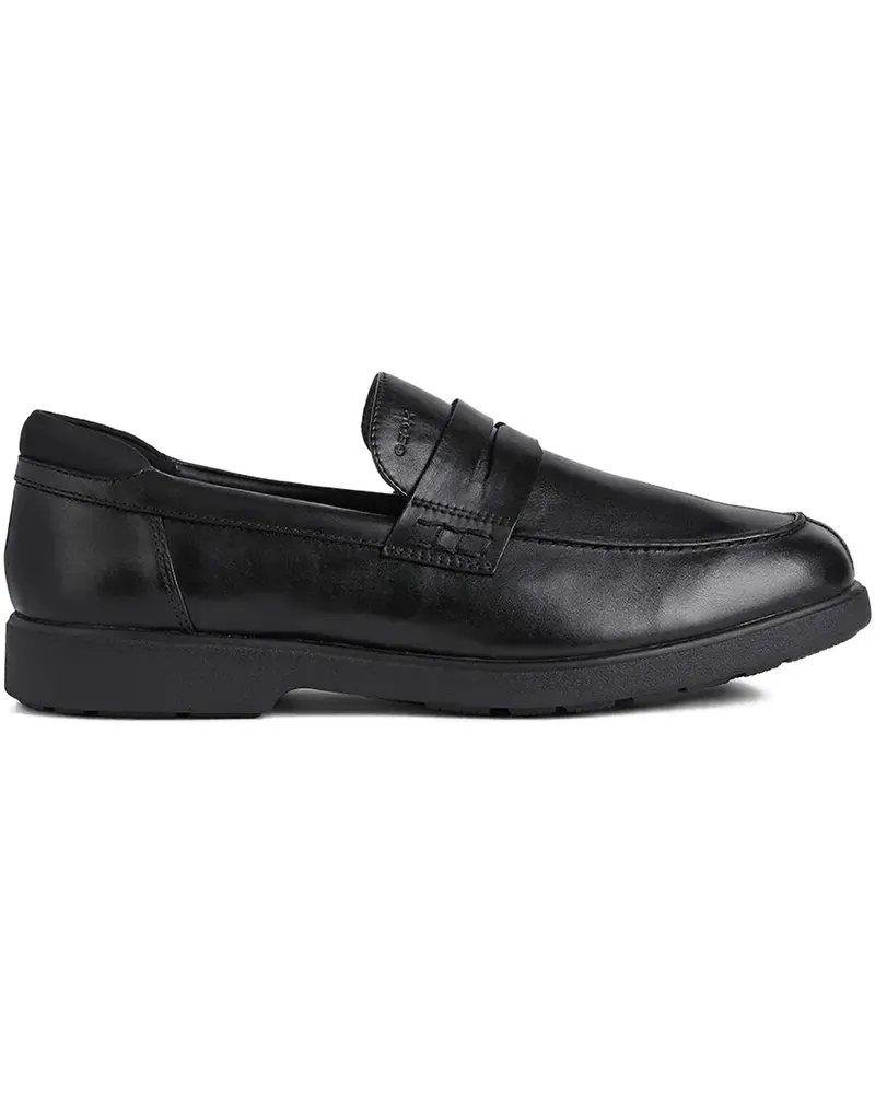 Geox logo-detail leather loafers - Schwarz Schwarz
